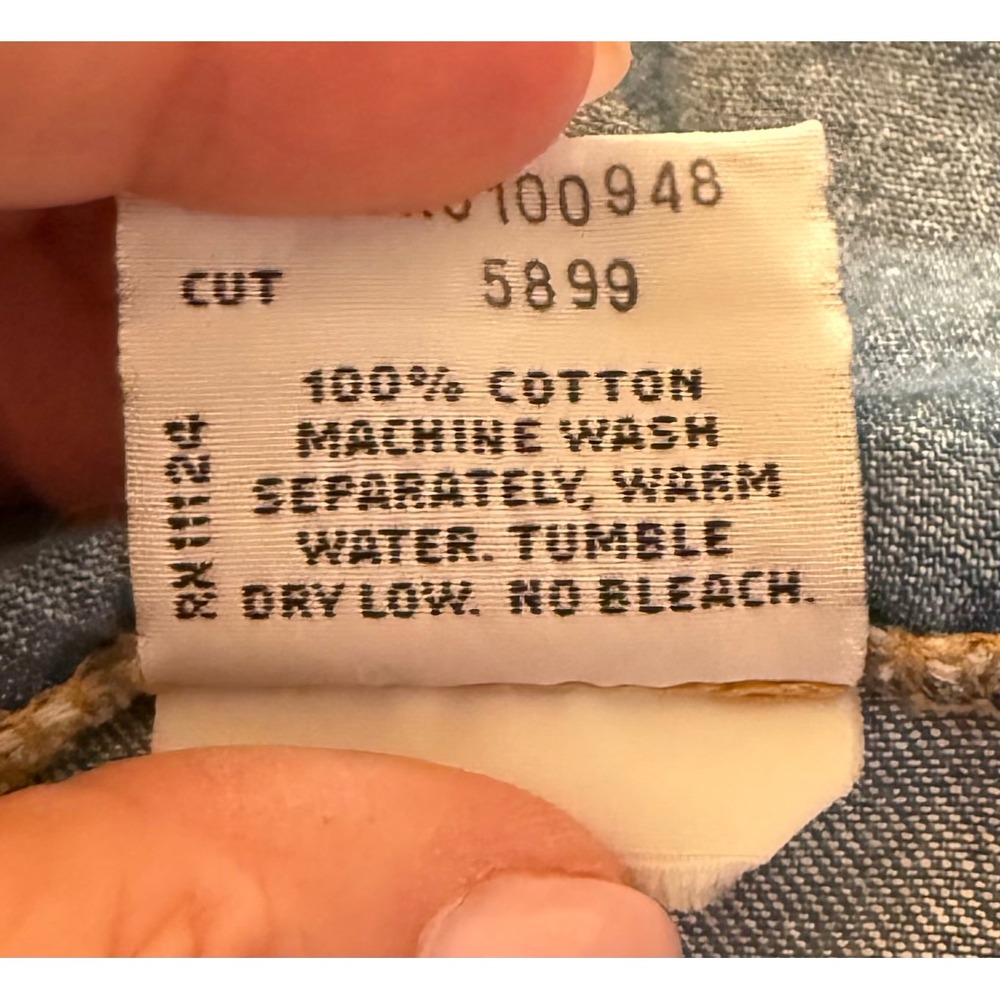 Vintage Guess Jeans Denim Mini Dress Light Wash USA Made Size 12 Sleeveless 90s - Picture 4 of 4